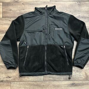 Men's GOGO Sports Fleece Jacket Men’s Black Montana Embroidery Size M
